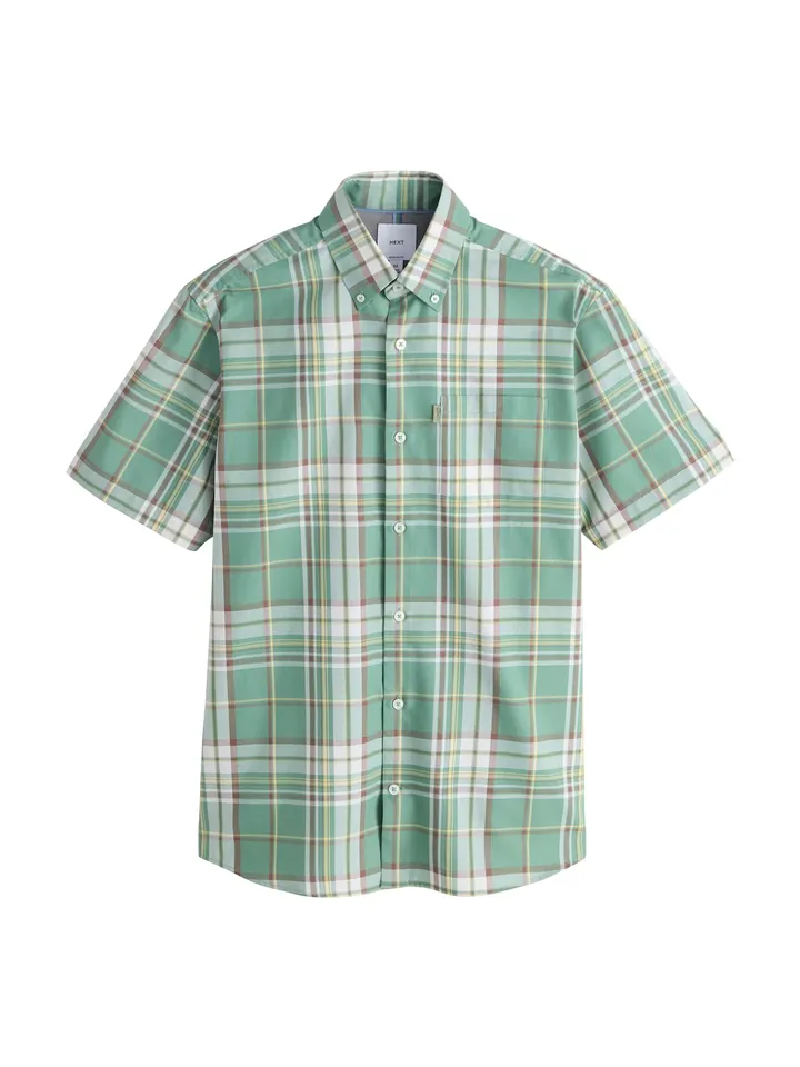 Next Camisa marrón rojizo / amarillo claro / verde / blanco