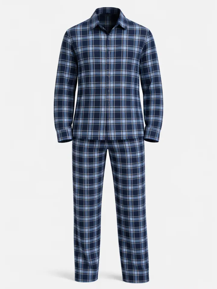PANTONECLO Pijama largo 'Pantoneclo Men’s Nightwear Set' azul paloma