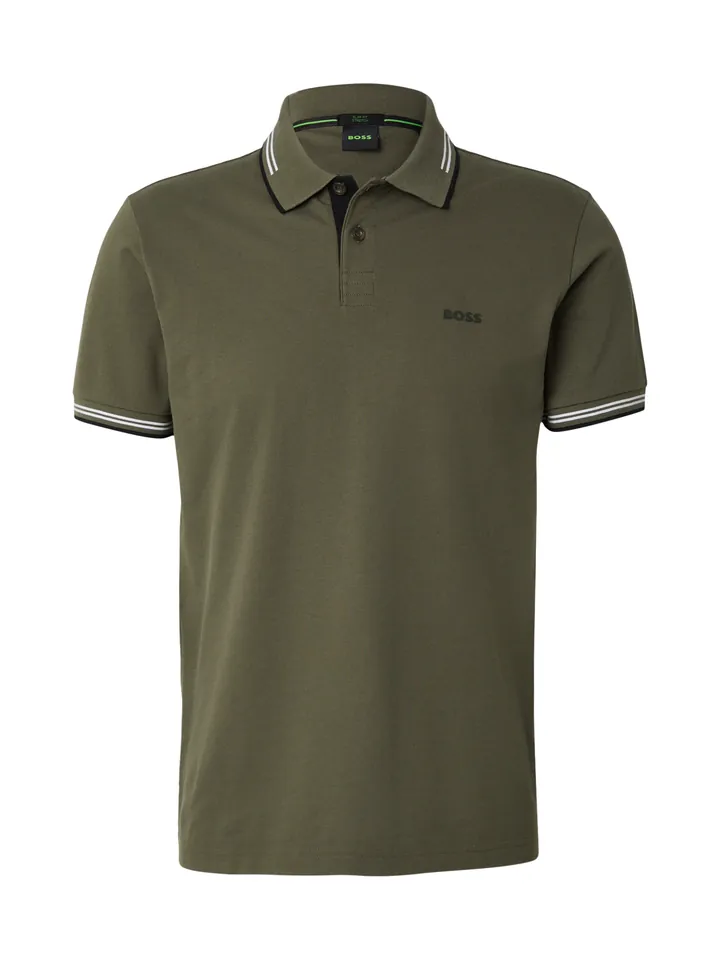 BOSS Camiseta 'Paul'  oliva / negro / blanco