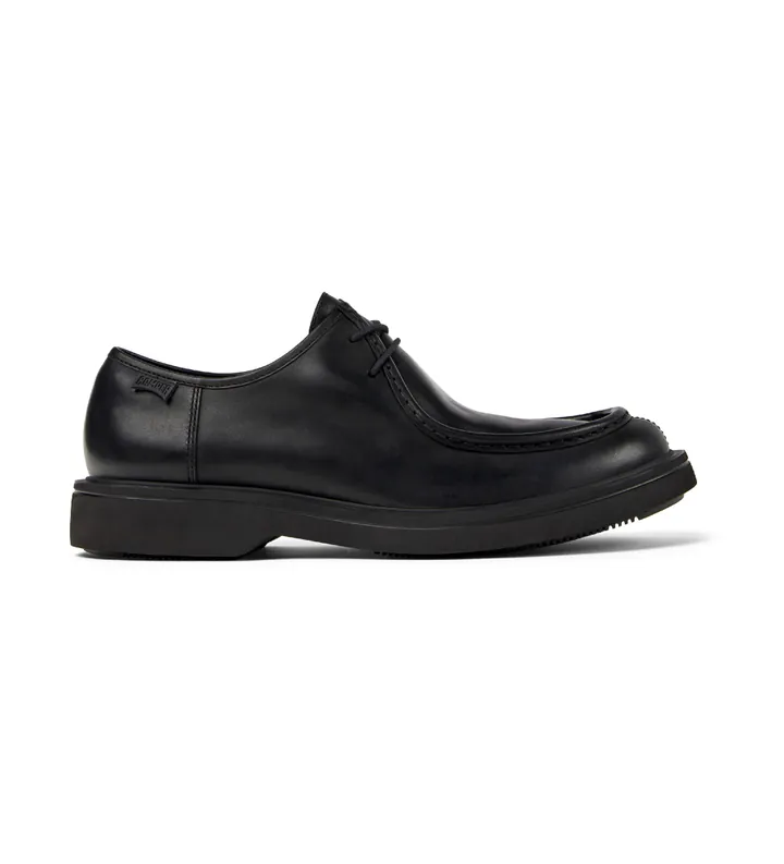Camper para hombre. K100999-001 Zapatos de piel Norman negro (39), Plano, Cordones, Casual