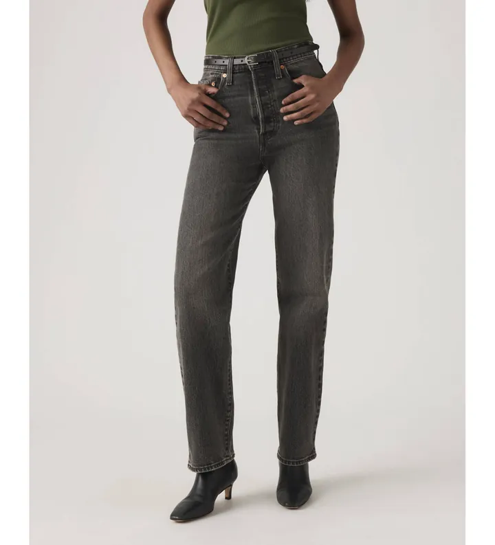 Levi's para mujer. 79078-0051 Jeans Ribcage Full Length negro (24/32), Casual, Algodón, Denim