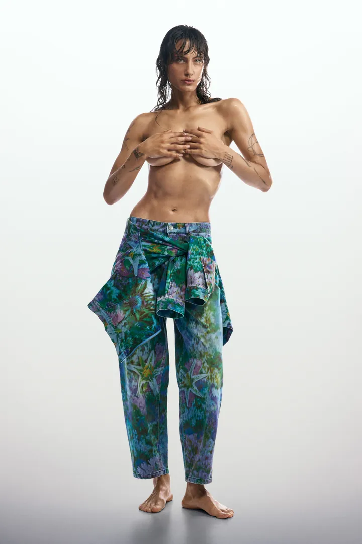 Desigual, Pantalón vaquero jardín balloon, Mujer, Algodon, Azul, 34