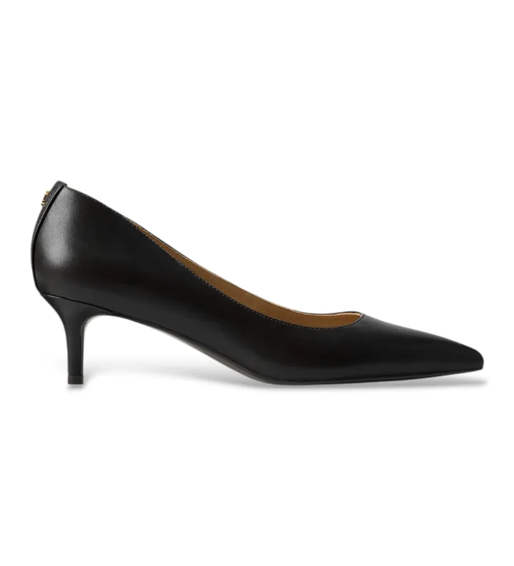 Lauren Ralph Lauren para mujer. 802P09030001 Zapatos de salón Adrienne de piel negro (36), 3 a 5cm, Ninguno, Clásico