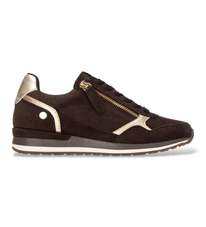 Xti para mujer. 14636805-MARRON Zapatillas 146368 marrón (36), Plano, Cordones, Cremallera, Casual