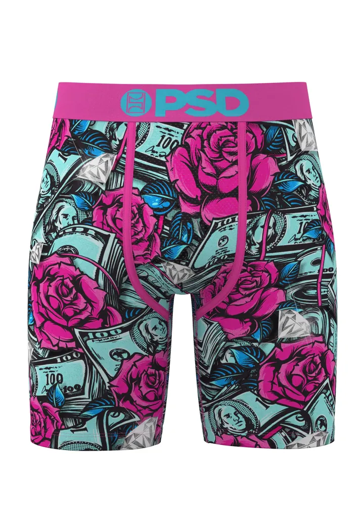 PSD Calzoncillo boxer 'Stacked Roses' azul / azul oscuro / verde claro / rosa