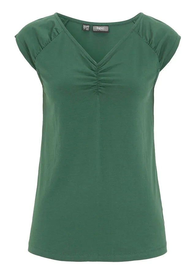 Camiseta de mezcla de algodón elástico
