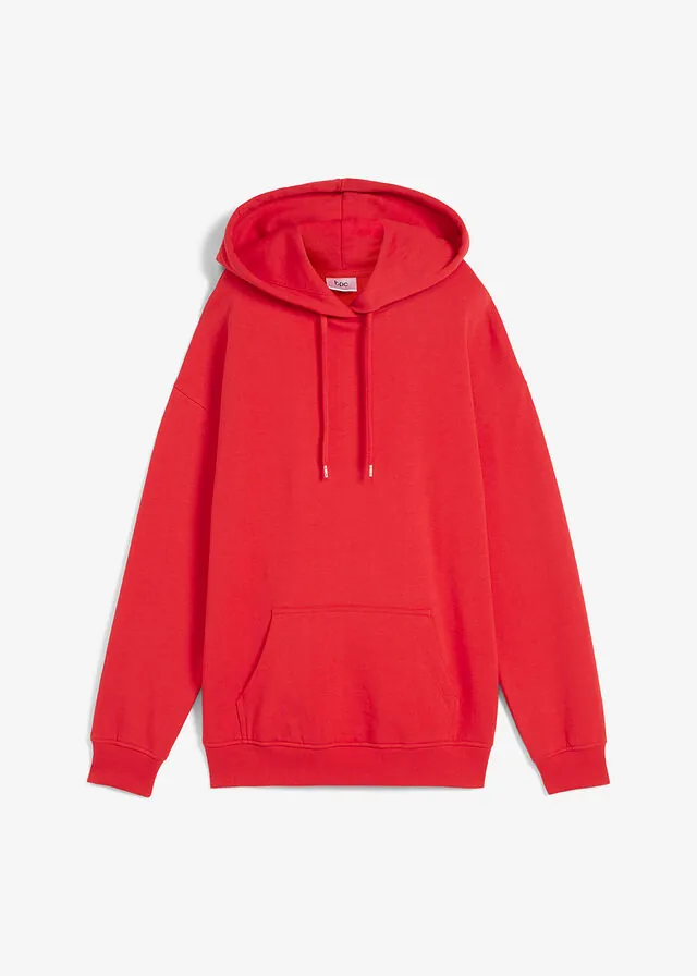 Sudadera holgada de mezcla de algodón con capucha