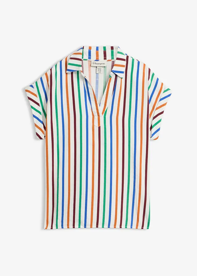 Blusa tipo túnica de mezcla de viscosa
