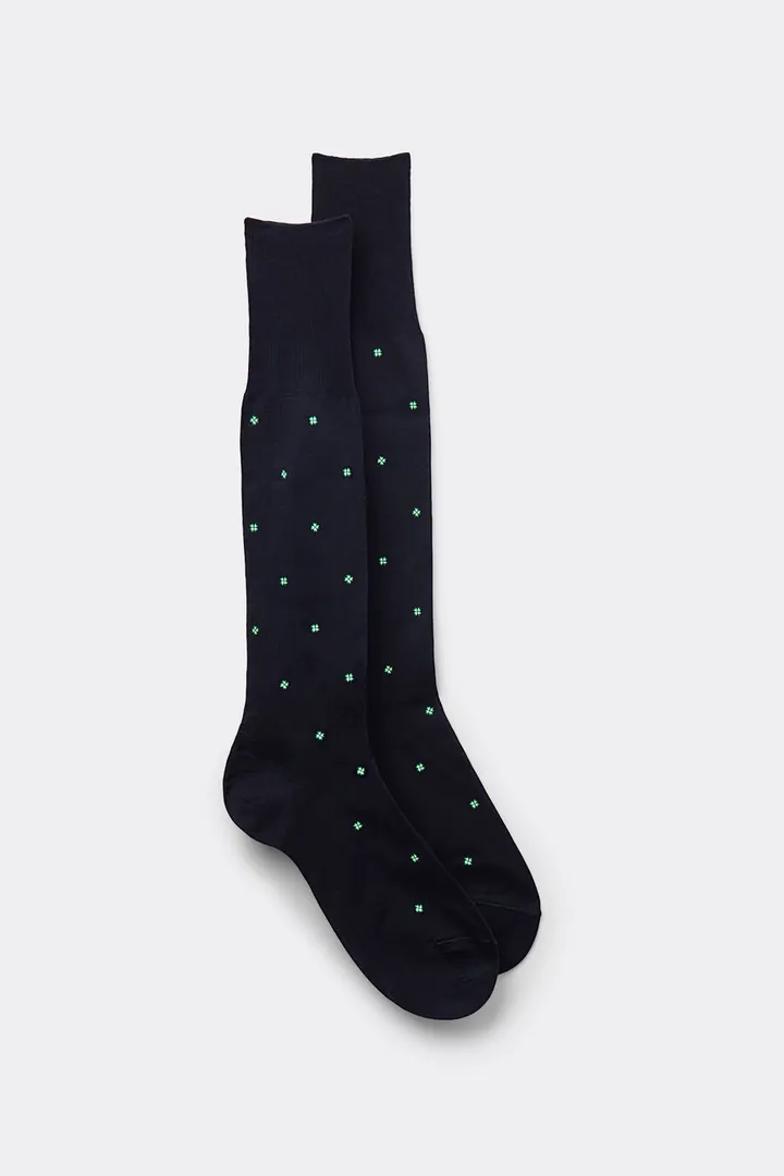Intimissimi Calcetines Largos de Hilo de Escocia Estampados Hombre Azul Tamaño 40-41