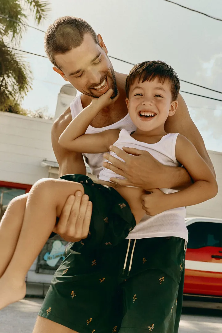 Intimissimi Bañador Bóxer con Bordado de Flamenco Hombre Verde Tamaño L