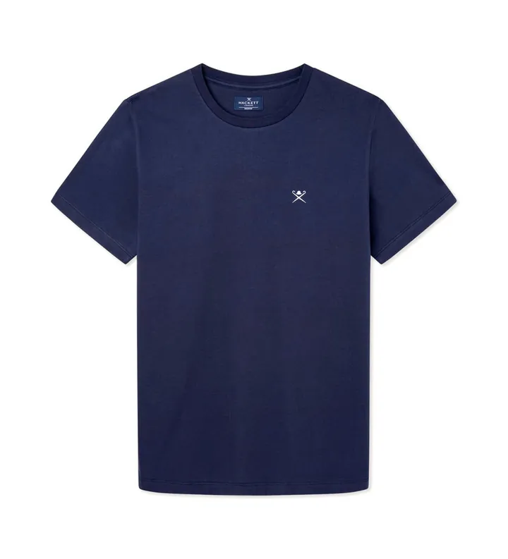 Hackett London para hombre. HMU20013 Camiseta Clásica marino (L), Casual, Algodón, Manga corta
