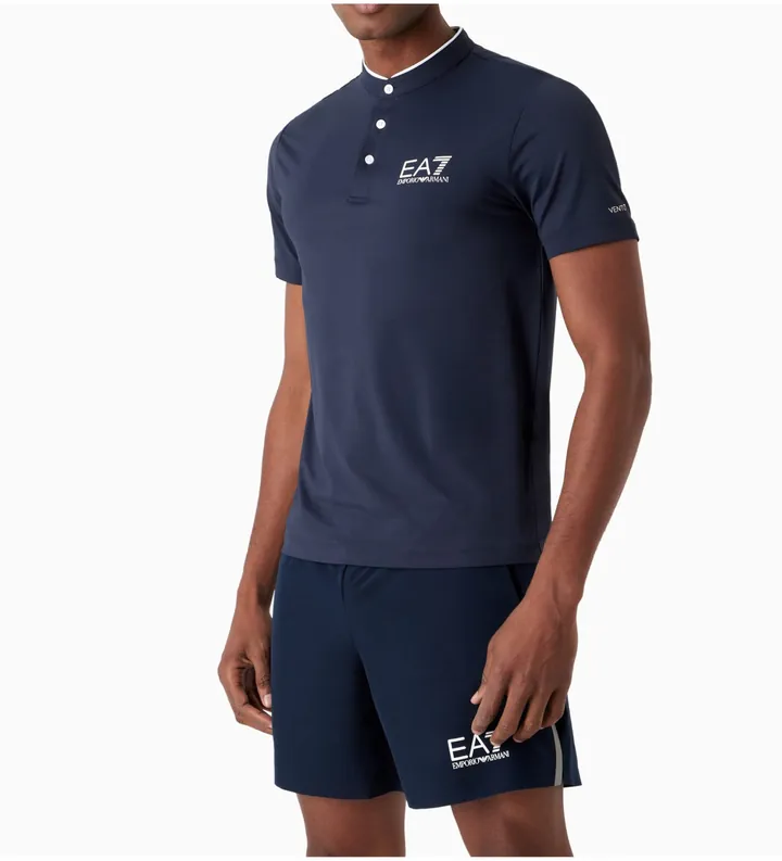 EA7 para hombre. 8NPT21_PJEMZ Polo Ventus7 M Serafino marino (3XL), Deportivo, Tenis/Padel, Poliamida, Manga corta