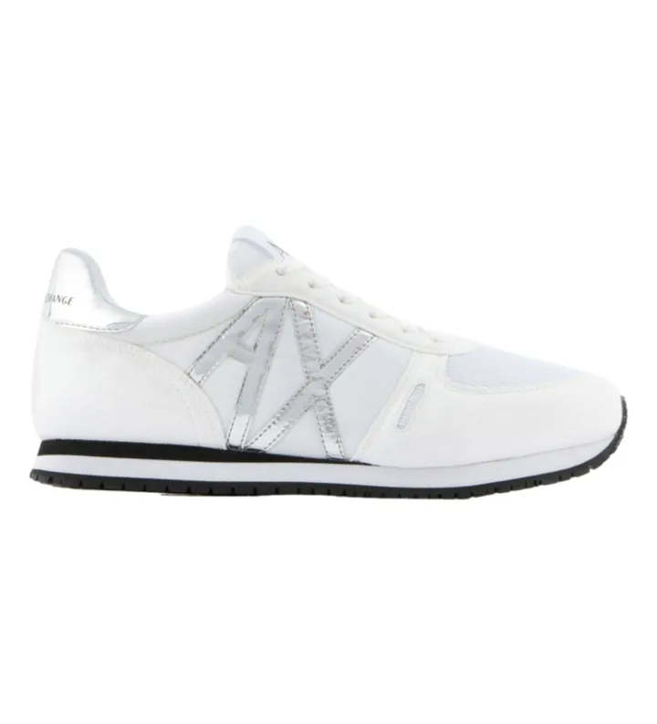 A|X Armani Exchange para mujer. XDX031XV137M696 Zapatillas Logo blanco (36.5), Plano, Cordones, Casual