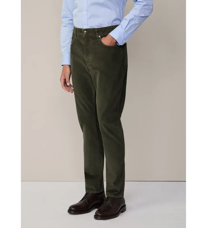 Hackett London para hombre. HM212655 Pantalón Pigment Cord verde (32/32), Casual, Algodón