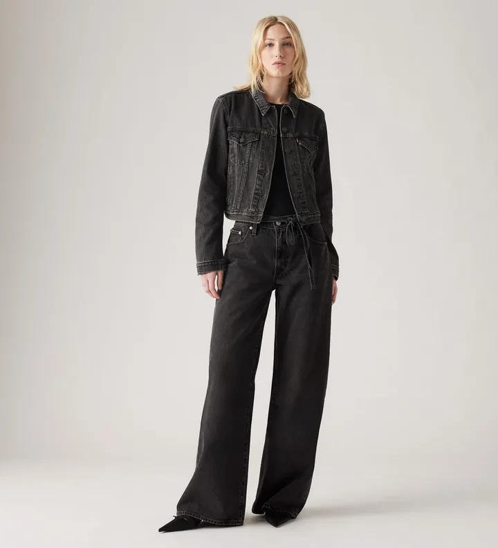 Levi's para mujer. A8701-0003 Jean XL Straight negro (26/29), Casual, Algodón, Denim