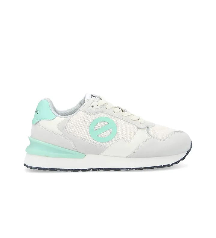 NO NAME para mujer. QNIPSM0 Zapatillas de piel y malla Tova Runner con suela ligera gris claro (36), Plano, Cordones, Casual