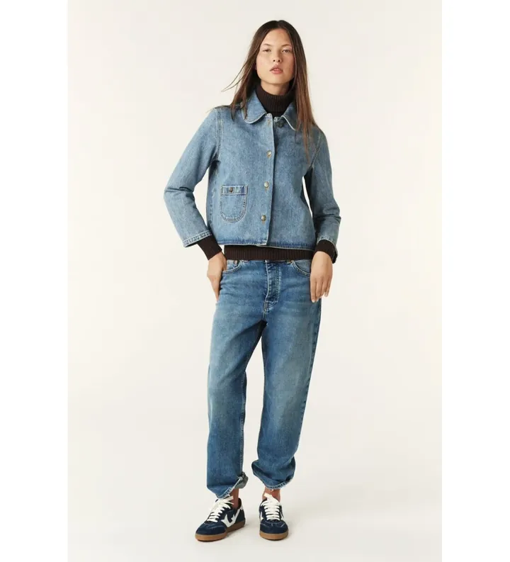 BA&SH para mujer. 1E24TINY Cazadora Tiny azul (34), Casual, Algodón, Denim, Manga 3/4