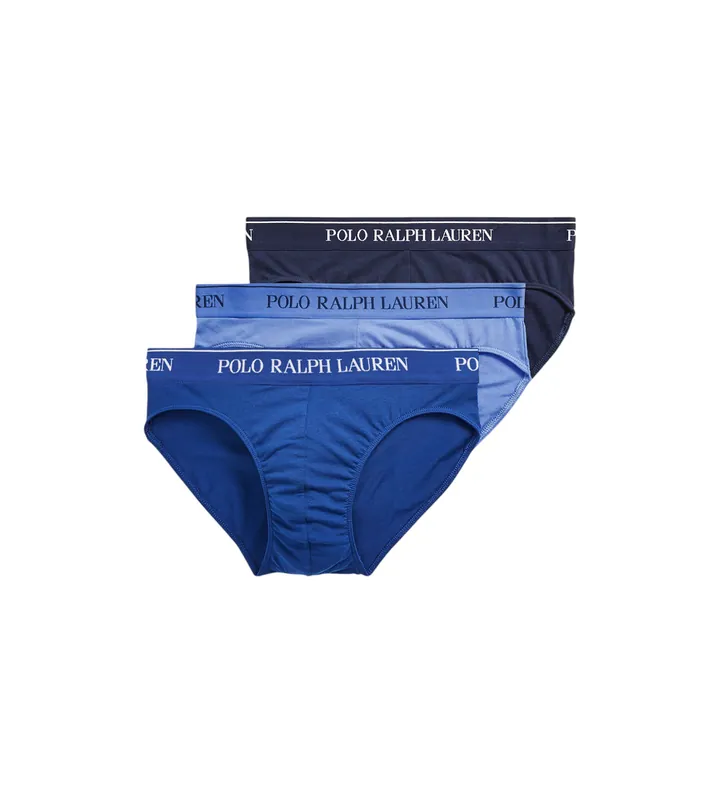 Polo Ralph Lauren para hombre. 714835884004 Set de 3 calzoncillos slip azul (L), Homewear, Algodón