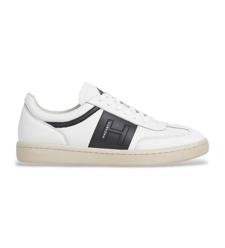 Hackett London para hombre. HMS200048 Zapatillas de Piel Bond Just blanco (41), Plano, Cordones, Casual
