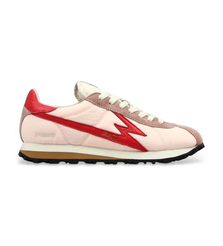MOA Concept para mujer. FL089 Zapatillas de Piel Flash rosa (36), Plano, Cordones, Casual