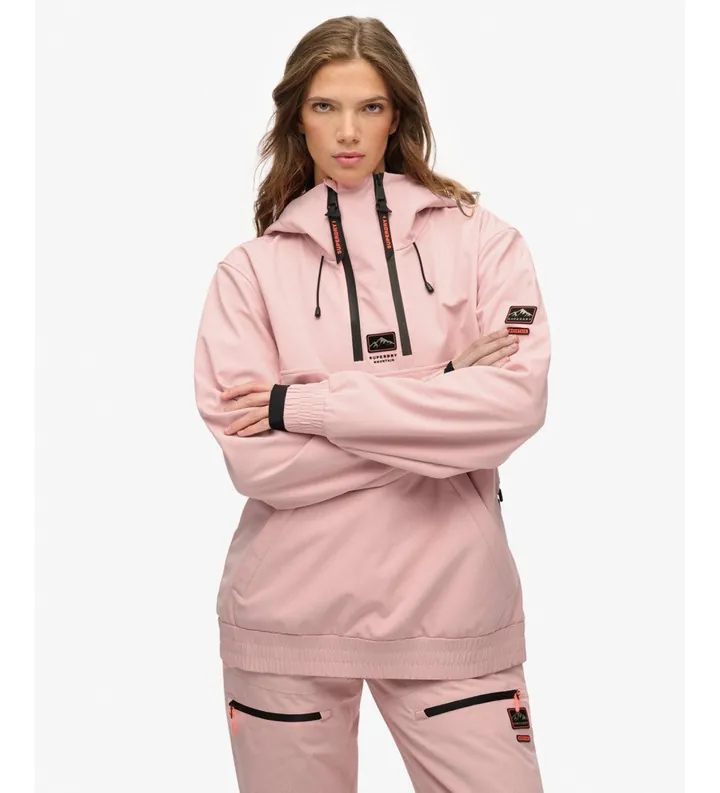 Superdry para mujer. YS110007A Chaqueta Ski Freestyle Softshell rosa (L), Casual, Deportivo, Poliéster, Nieve