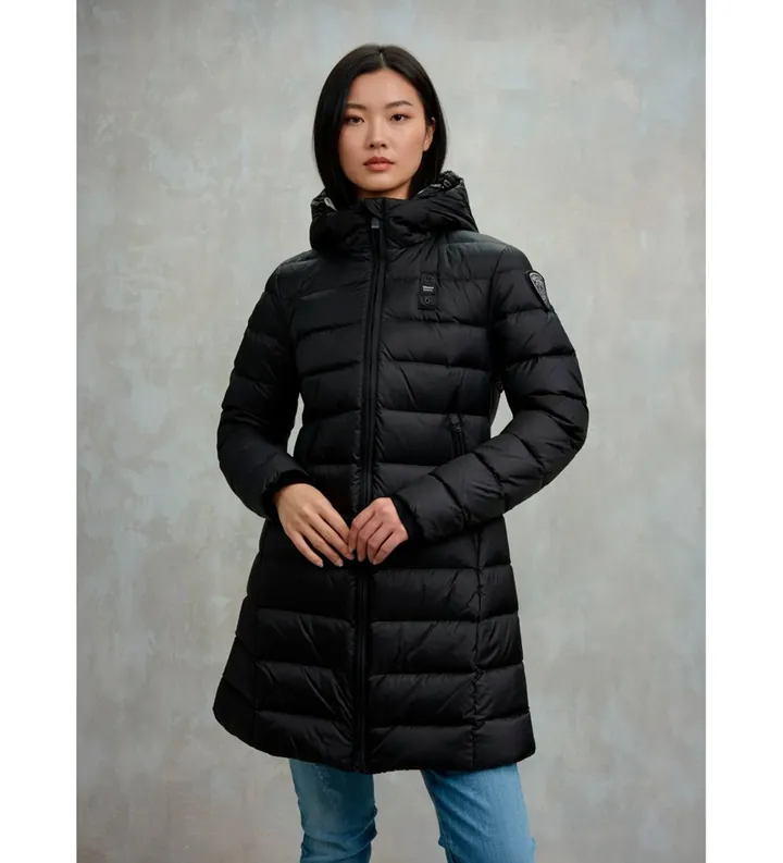 Blauer para mujer. 25WBLDK03102 Abrigo largo Agnes negro (L), Casual, Poliamida