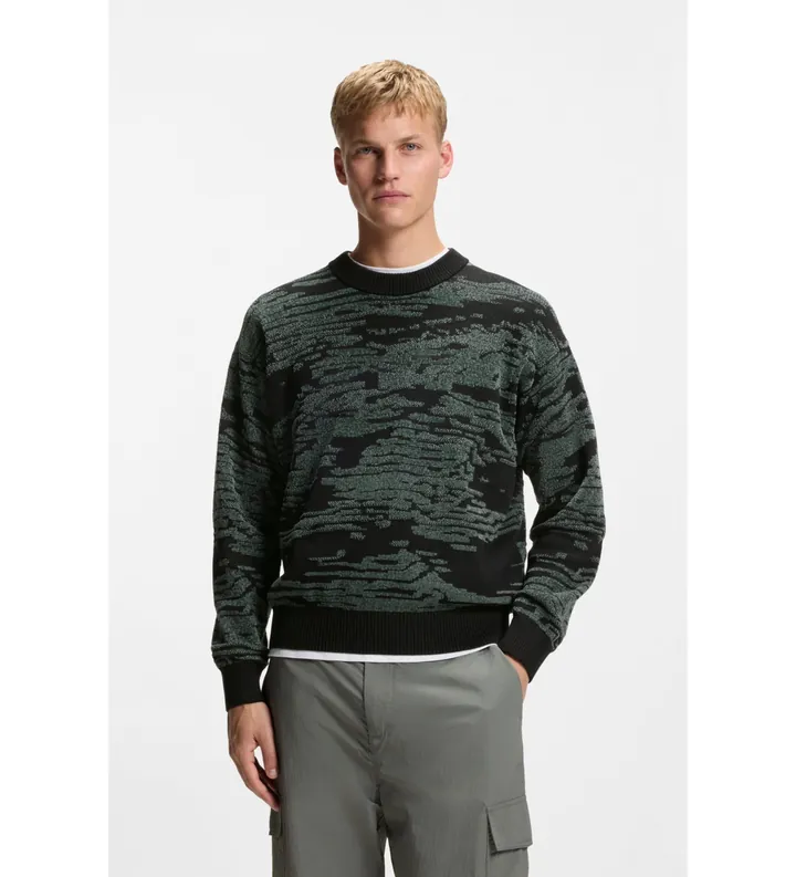BOSS para hombre. 50556621 Sudadera Andscape negro (L), Casual, Algodón
