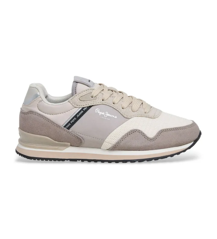 Pepe Jeans para mujer. PLS400025 Zapatillas London Sand gris (36), Plano, Cordones, Casual