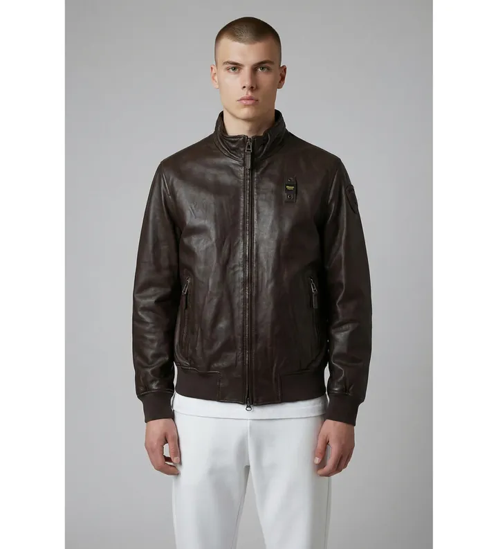 Blauer para hombre. 26SBLUL02441 Chaqueta de Piel Coniston marrón oscuro (L), Casual