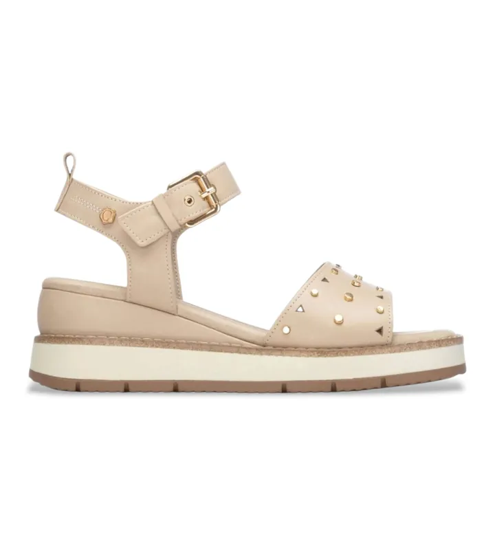 Carmela para mujer. 16324801-BEIGE Sandalias de Piel 163248 marrón (36), 3 a 5cm, Hebilla, Casual, Clásico