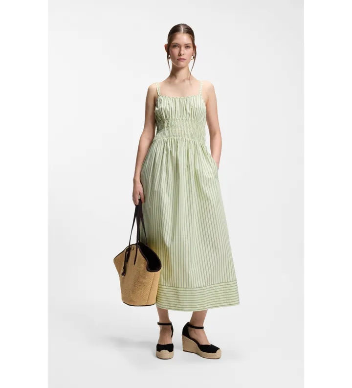BOSS para mujer. 50559218 Vestido Diplyn verde (S), Casual, Algodón, Sin mangas / Tirantes