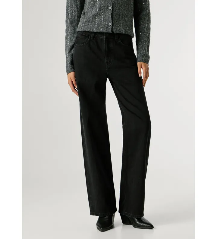 Pepe Jeans para mujer. PL20506969S0 Jeans Straight Lexa negro (24/32), Casual, Algodón