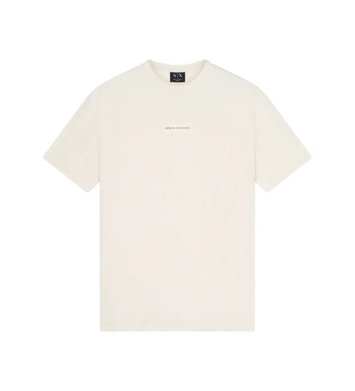 A|X Armani Exchange para hombre. XM002471AF10356U1074 Camiseta Premium crema (L), Blanco, Casual, Algodón, Manga corta