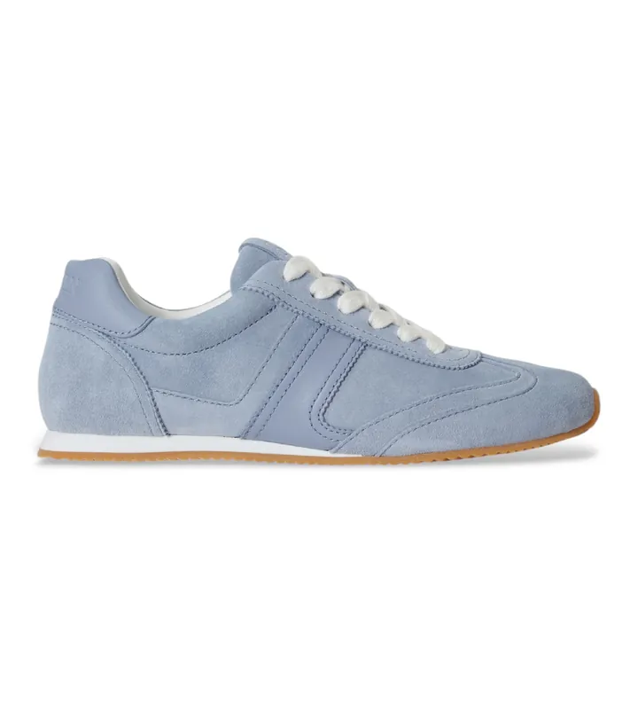Lauren Ralph Lauren para mujer. 802P15837004 Zapatillas Dani de ante y piel azul (36), Plano, Cordones, Casual