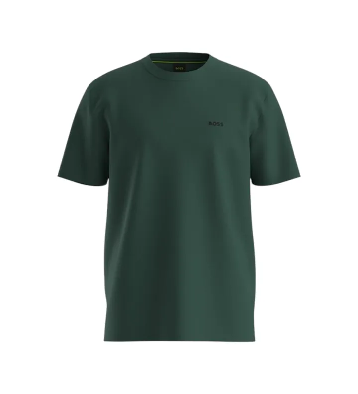 BOSS para hombre. 50506373 Camiseta Detalle verde (L), Casual, Algodón, Manga corta
