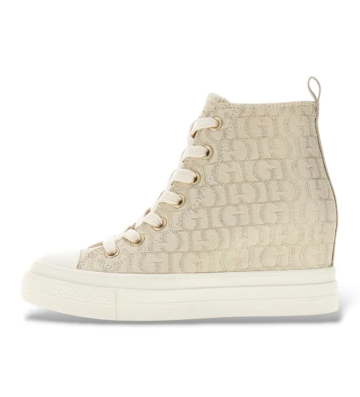 Guess para mujer. FLTSUNFAL12 Zapatillas Sundae dorado (36), Tela, Plano, Cordones, Casual