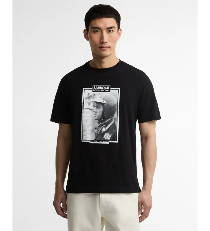 Barbour para hombre. MTS1664 Camiseta SMQ Ramshaw negro (L), Casual, Algodón, Manga corta