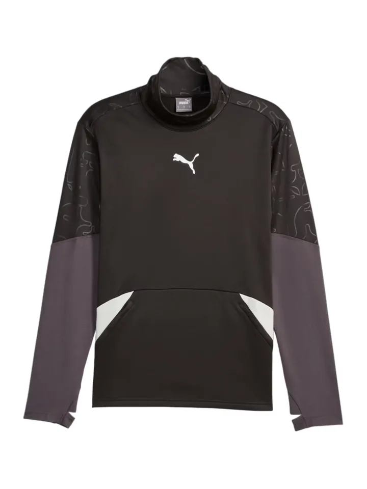 PUMA Camiseta funcional taupe / negro / blanco