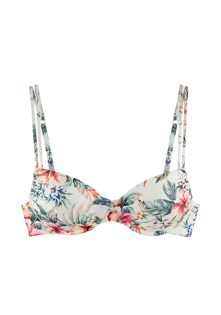 LASCANA Top de bikini crema / azul / verde oscuro / naranja oscuro / blanco