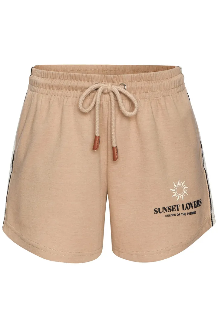 H.I.S Pantalón camelo / negro / blanco