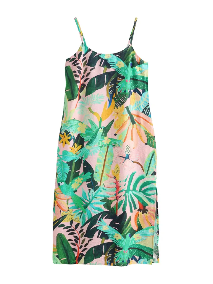Next Vestido de verano turquesa / verde / coral / salmón