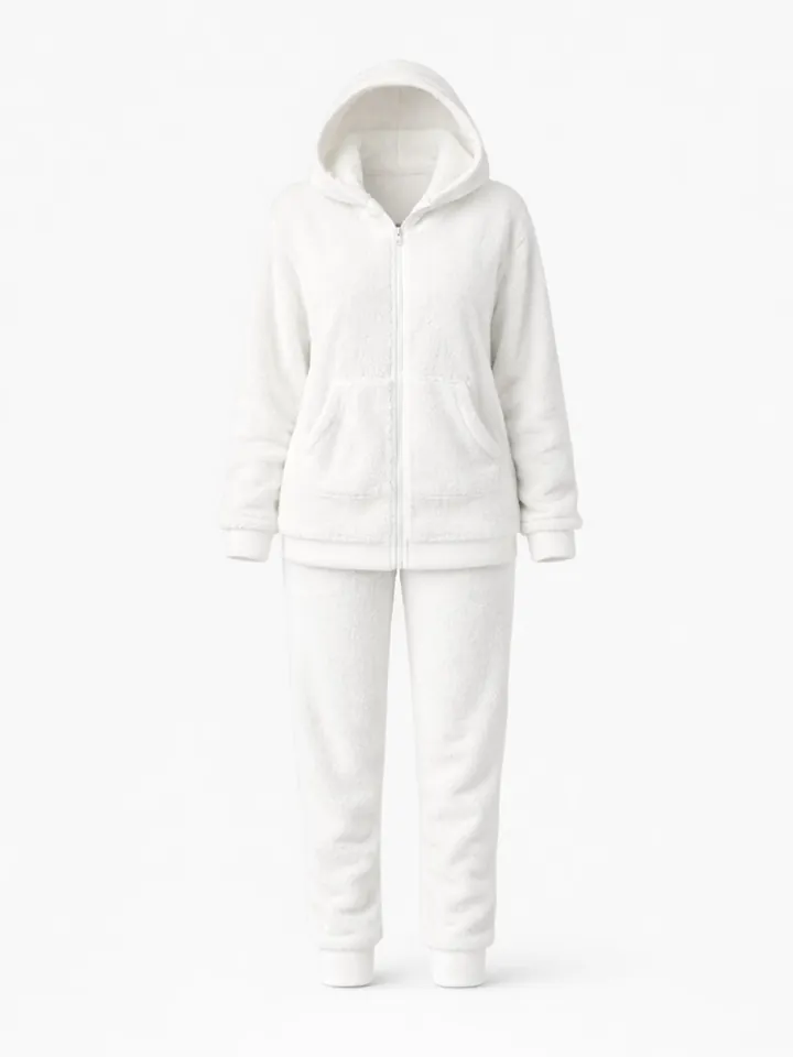 LEAFLETIC Traje para estar en casa 'Leafletic Women’s Hoodie and Jogger Set' blanco