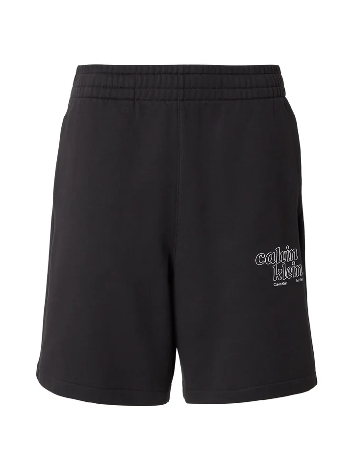 Calvin Klein Jeans Pantalón 'Graphic Logo'  negro / blanco