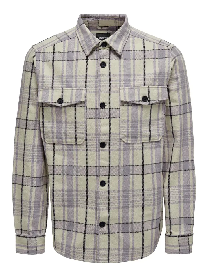 Only & Sons Camisa 'ONSMilo' ecru / lila / negro
