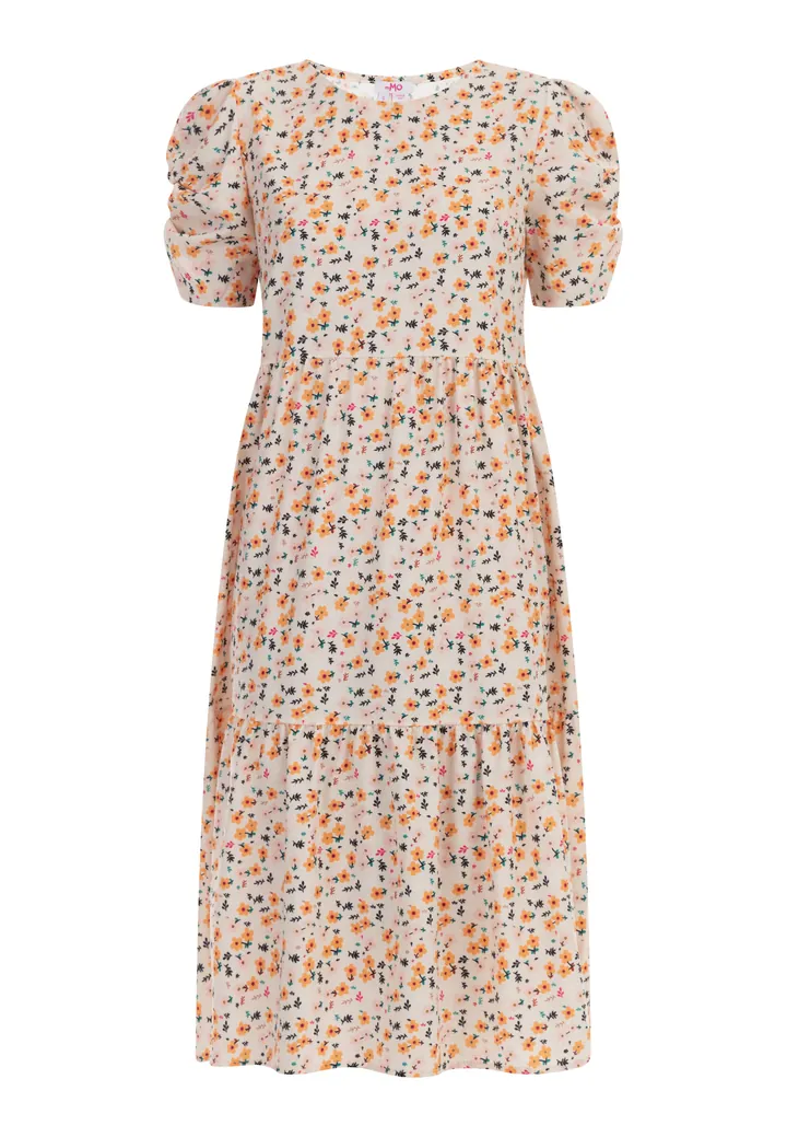 MYMO Vestido de verano  crema / naranja / rosa / negro