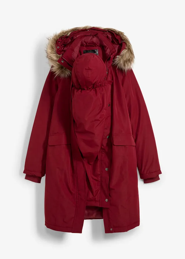 Abrigo premamá impermeable y cortavientos 3 en 1 con inserto de porteo