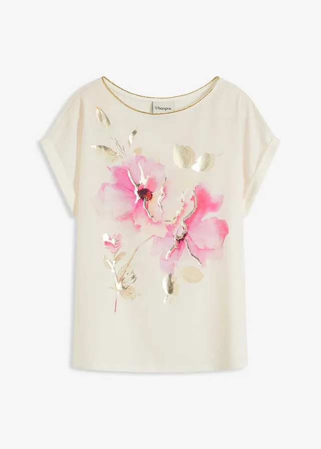 Camiseta con inserto de malla