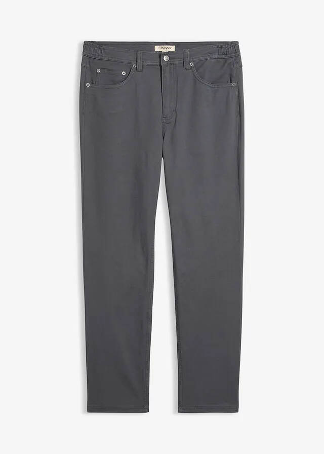 Pantalón elástico con corte clásico, cinturilla elástica y forma recta