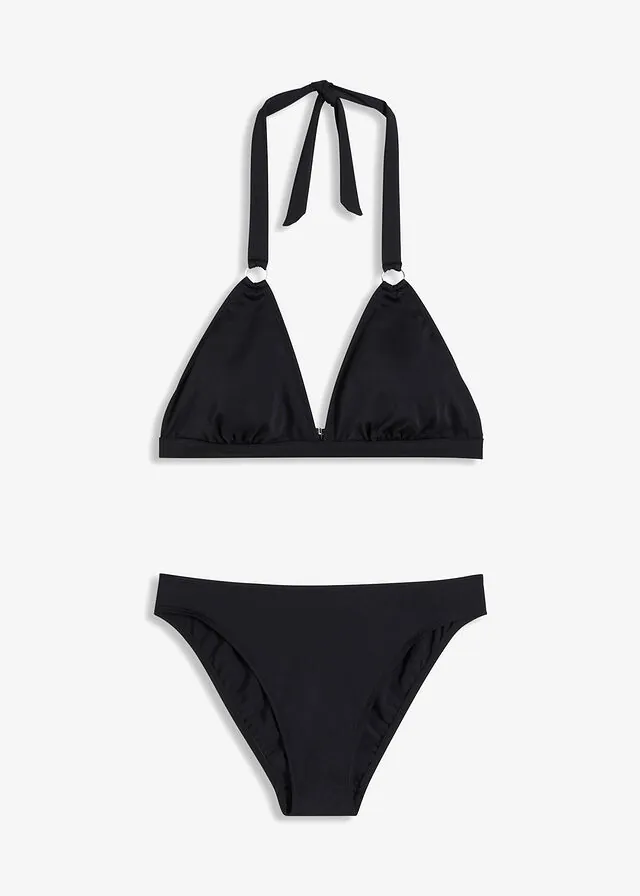 Bikini con cuello halter y detalle de anilla (2 piezas)