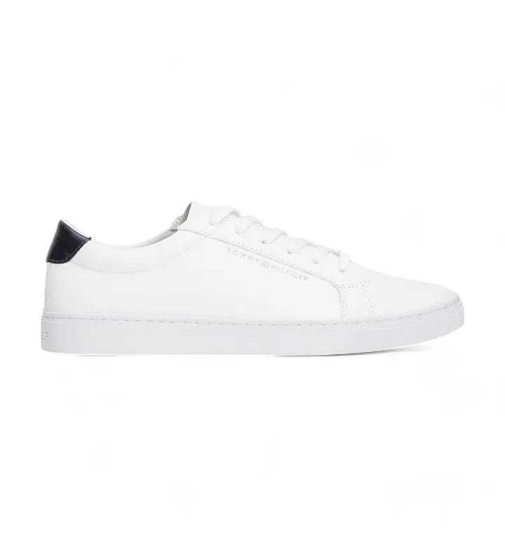 Tommy Hilfiger para mujer. FW0FW03682 Zapatillas de piel Essential Sneakers blanco (36), Plano, Cordones, Casual